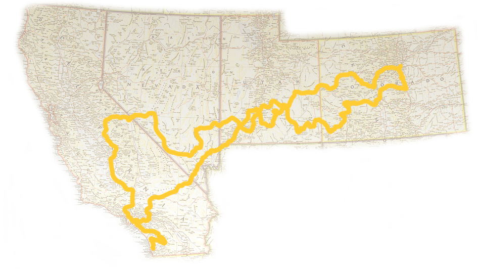 Map Of The Southwest With Routes - Southwestern United States (946x532), Png Download