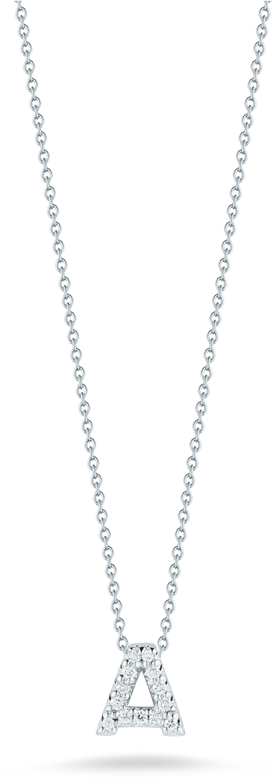Roberto Coin Tiny Treasures 18k White Gold Love - Necklace (1600x1600), Png Download