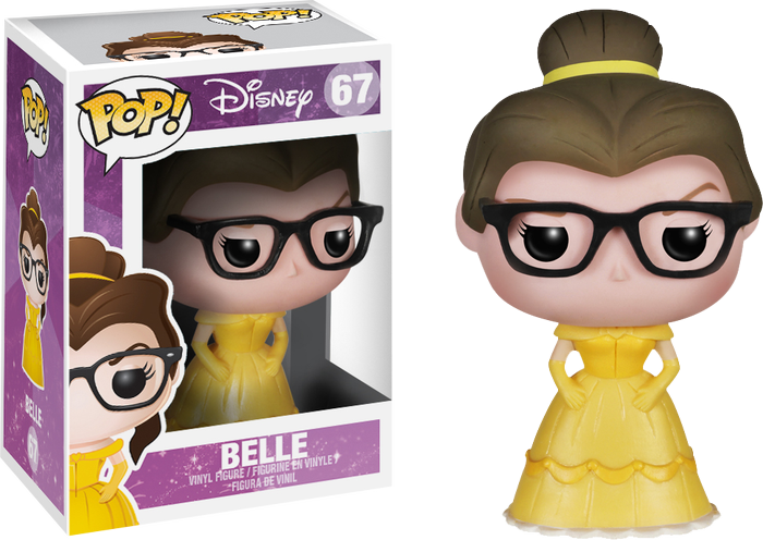 Belle Nerd / Hipster Version Beauty And The Beast - Belle Pop Figure (700x496), Png Download
