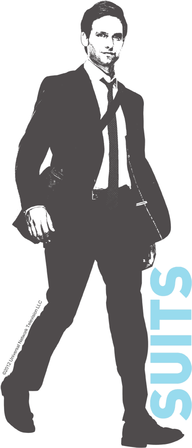 Suits Walking Men's Slim Fit T-shirt - Juniors (slim) T-shirt: Juniors: Suits - Suit Walking, (391x972), Png Download
