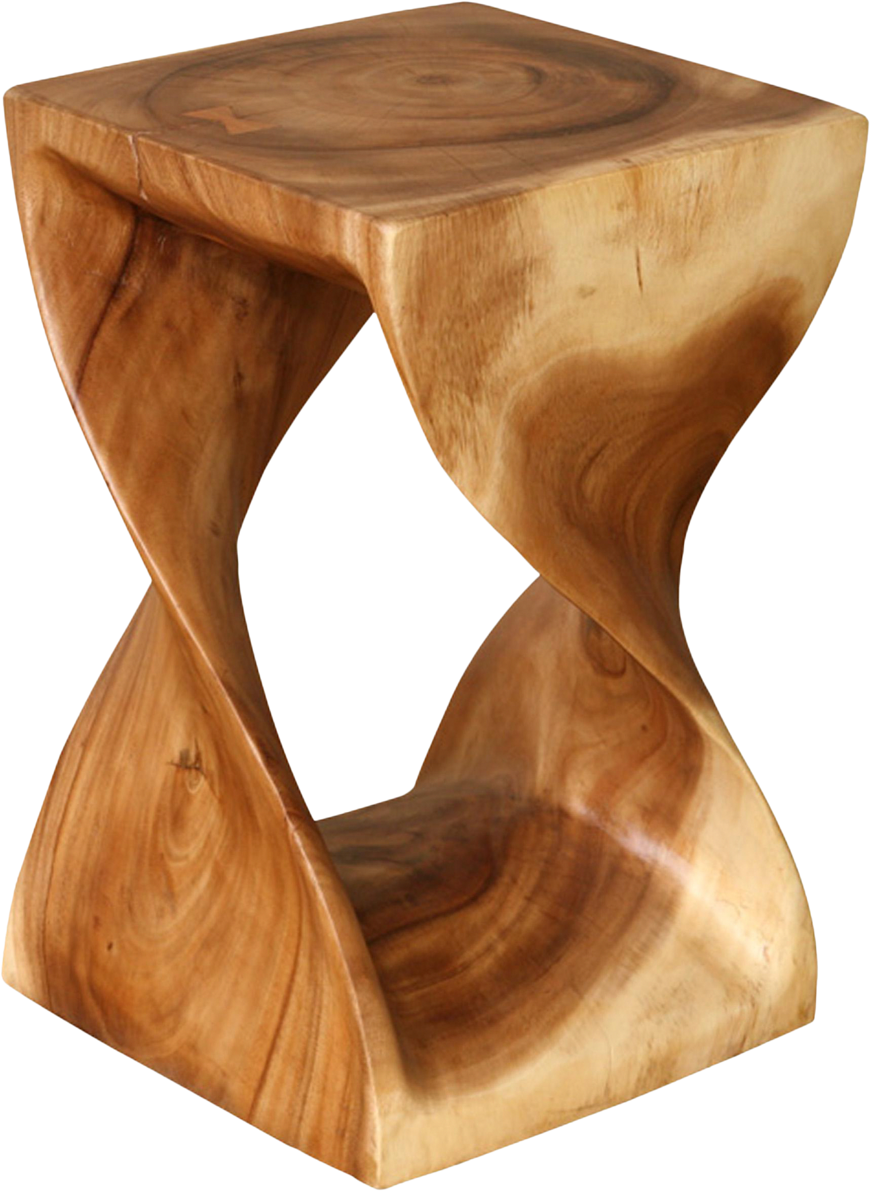 Acacia Wood Twist Stool On Chairish - Asian Art Imports Wood Twist Stool (2000x2522), Png Download