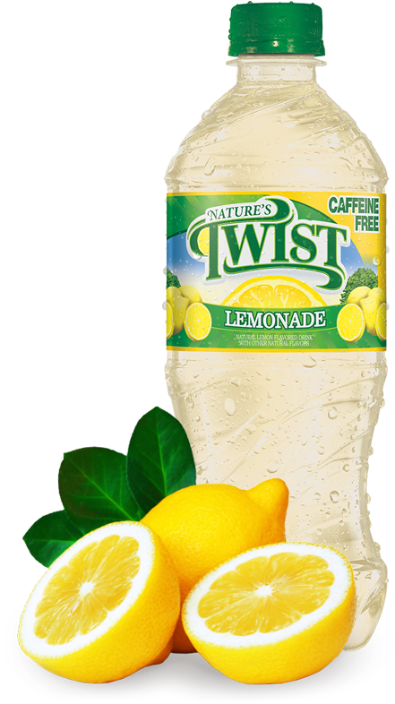 Nature's Twist Lemonade Regular View Nutrition Facts - Natures Twist Lemonade, Caffeine Free - 20 Fl Oz (550x800), Png Download