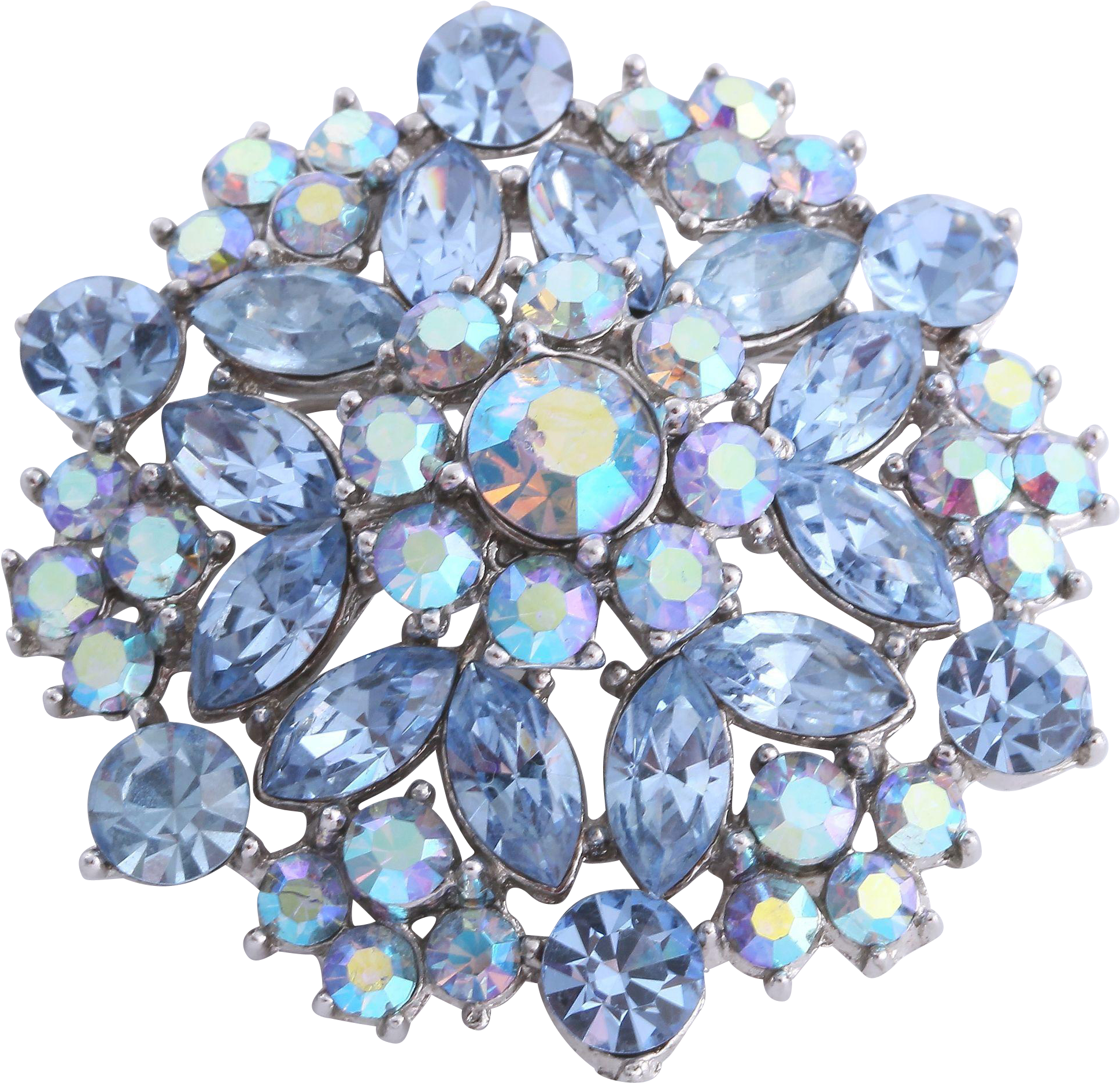 Crown Trifari Light Blue Aurora Borealis Rhinestone (1936x1936), Png Download