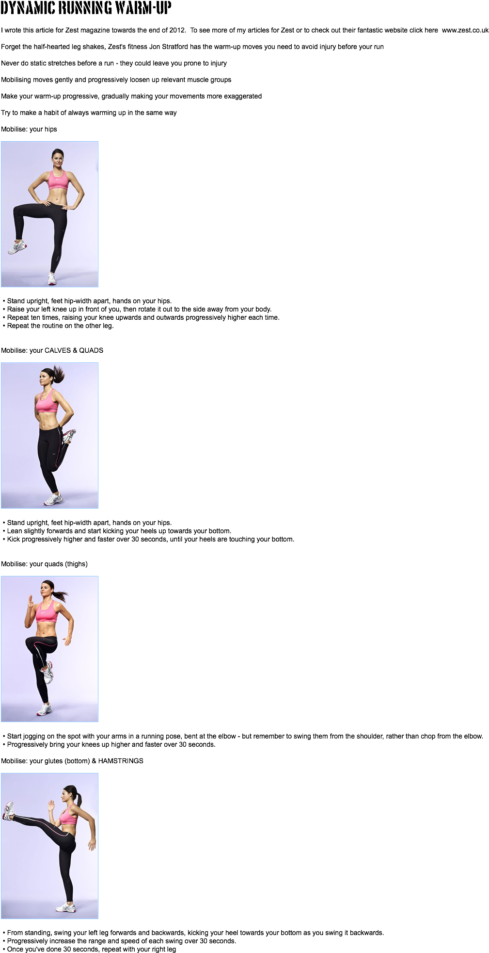 Dynamic Running Warm-up I Wrote This Article For Zest (1040x1995), Png Download