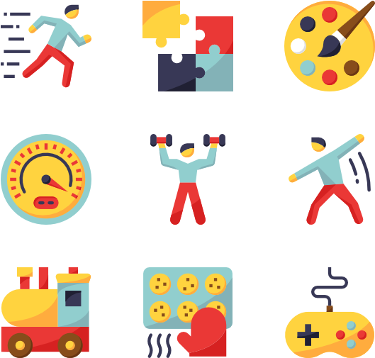 Hobbies - Icon Flat Design Png (600x564), Png Download