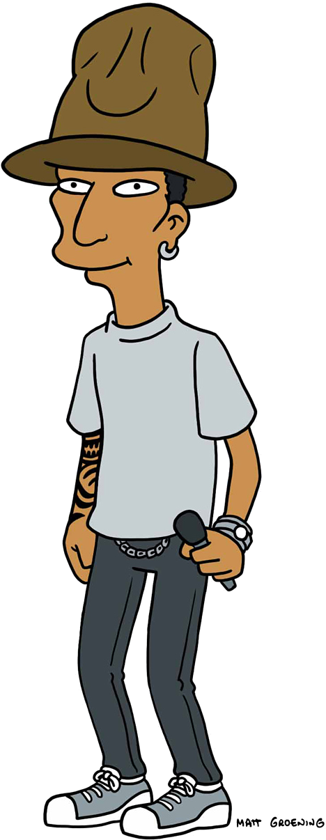 Pharrell Williams To Guest Star - Pharrell Williams Simpsons (612x1232), Png Download