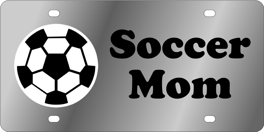 Black/white - Soccer Mom License Plate (900x500), Png Download