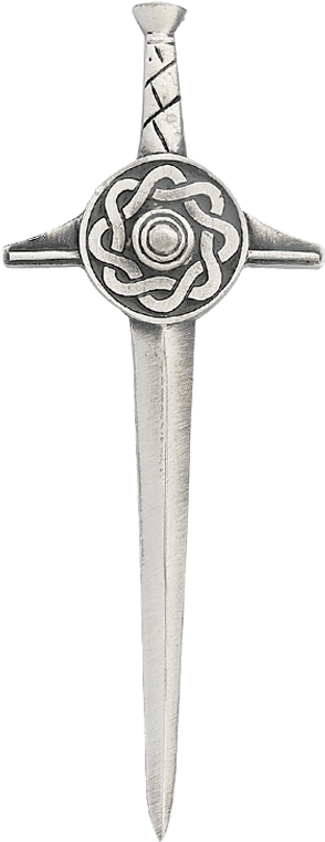 Celtic Sword - Charles Buyers Celtic Sword Matt Pewter Kilt Pin (400x1000), Png Download
