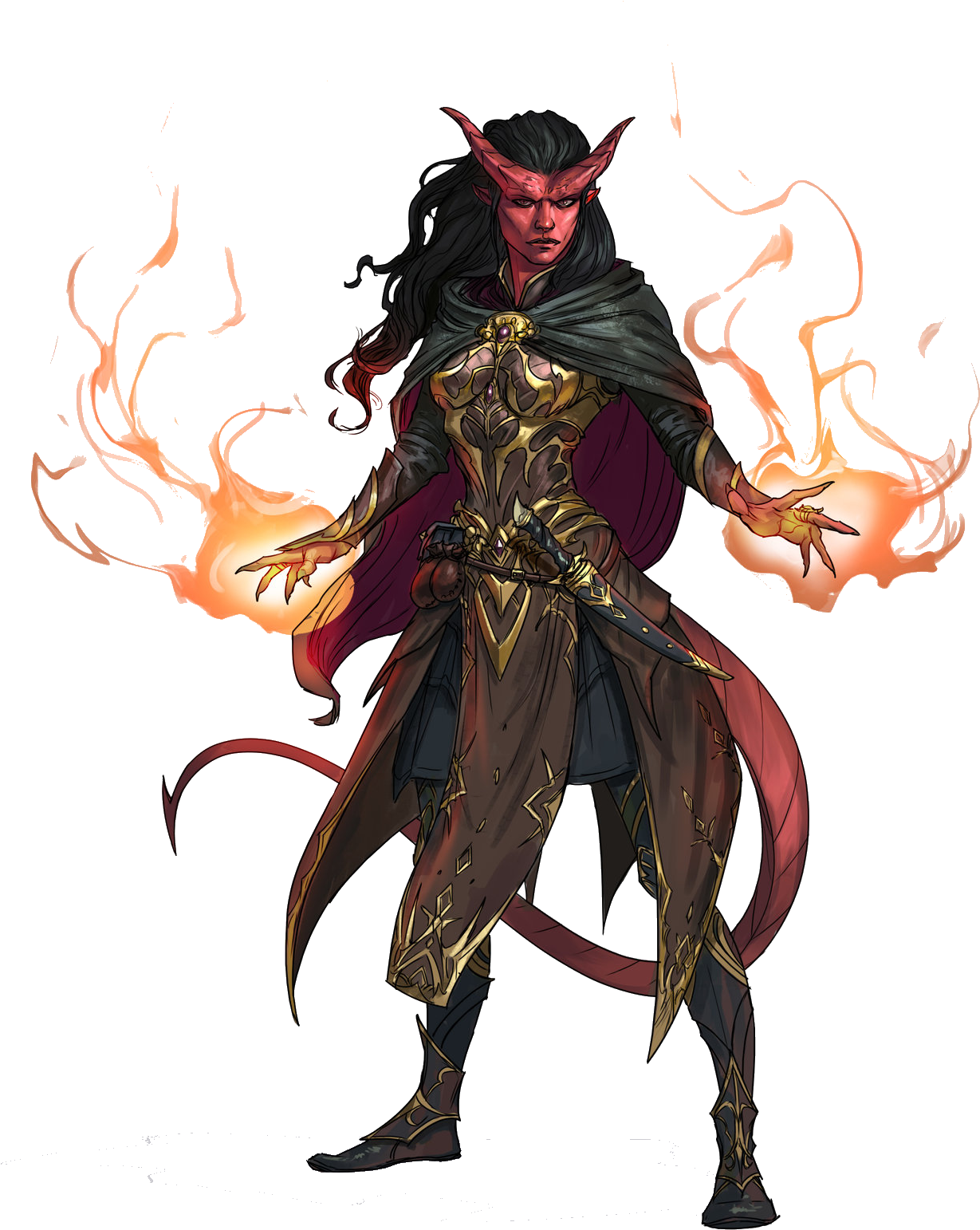 Traditional Games » Thread - Tiefling Female (1484x1686), Png Download