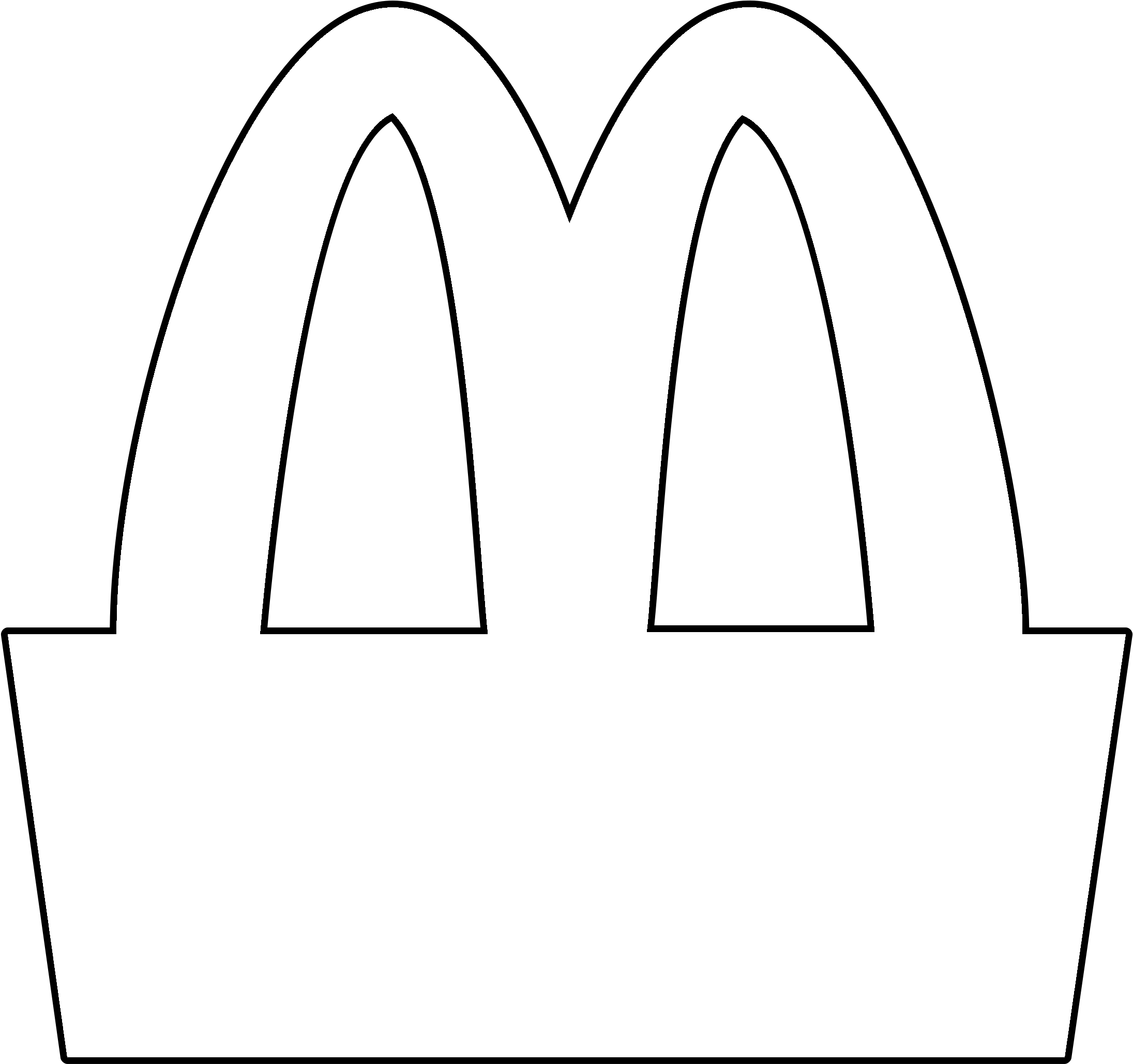 Mcdonald's Logo Black And White - Line Art (2400x2400), Png Download