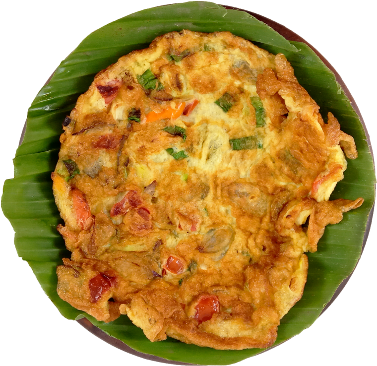 Fried Spicy Omelet - Portable Network Graphics (760x738), Png Download