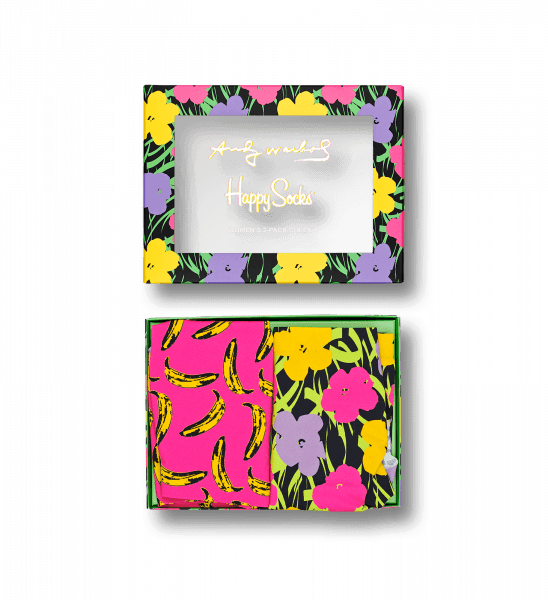 Women Happy Socks 2-pack Andy Warhol Cheeky Box Set (548x600), Png Download