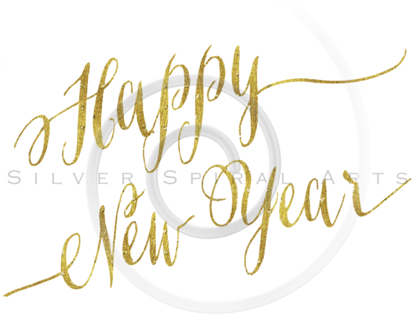 Happy New Year Gold Png (600x600), Png Download