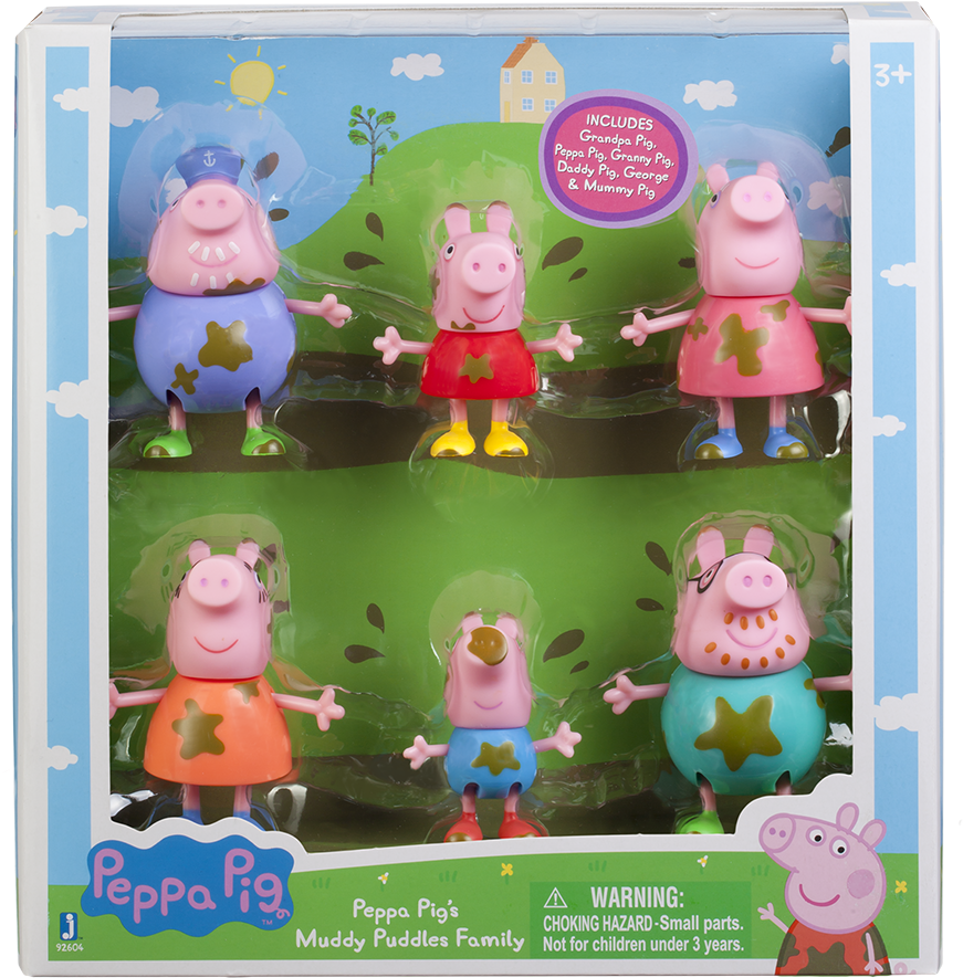 Peppa Pig Muddy Puddles Family (936x1010), Png Download