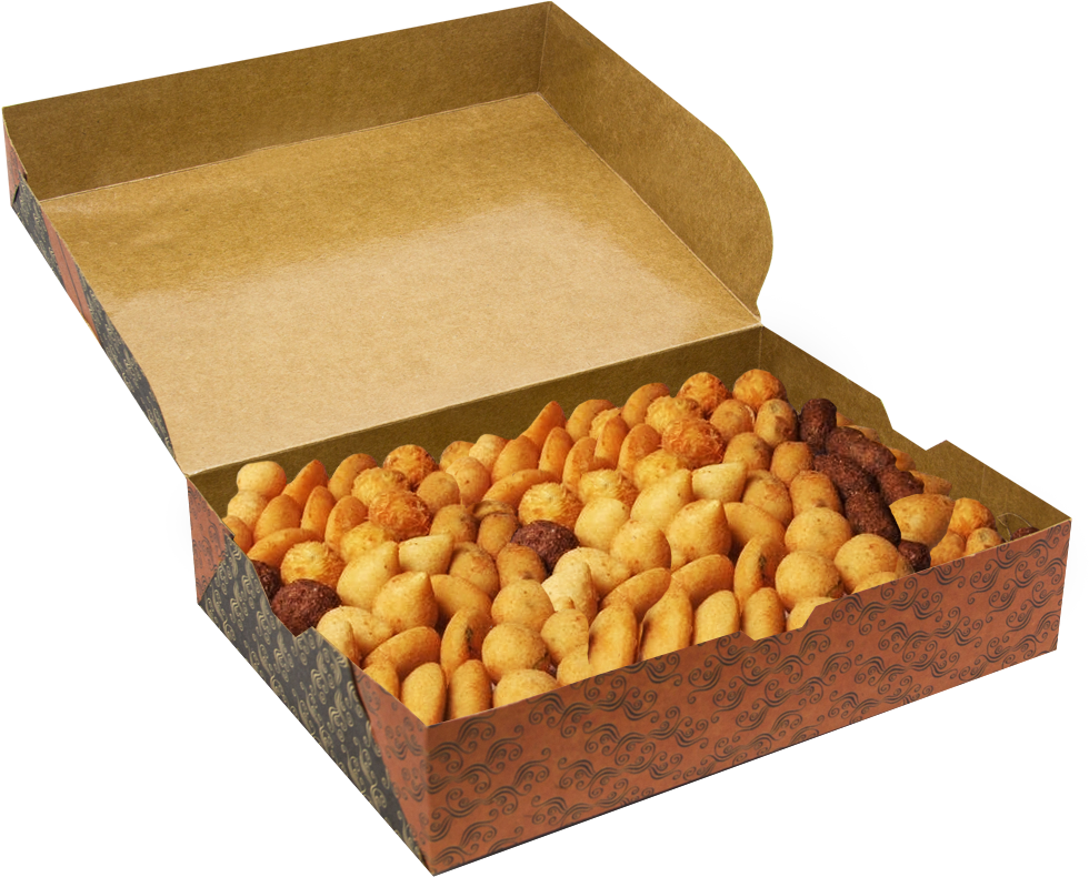 Embalagem Para Mini Salgados Para Delivery, O Traz - Salgados Delivery (1000x1000), Png Download