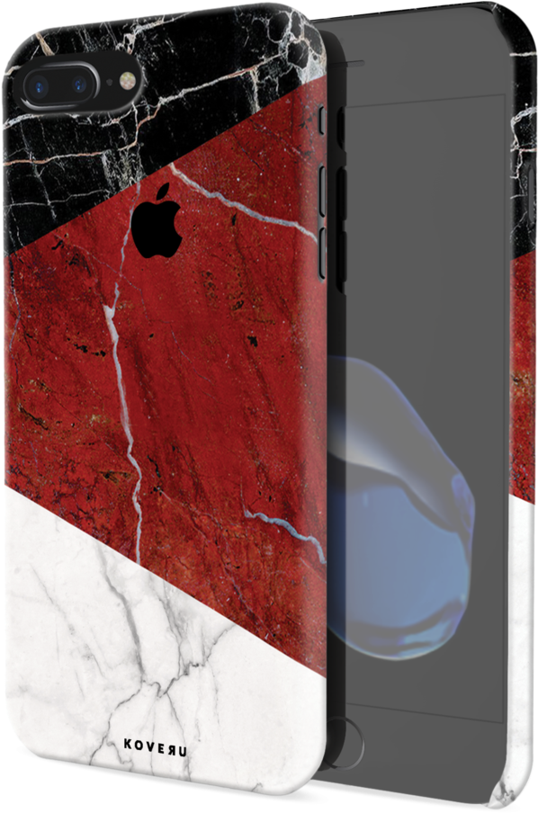 Red Geometric Marble Cover Case For Iphone 7/8 Plus - Iphone 7 (1024x1024), Png Download
