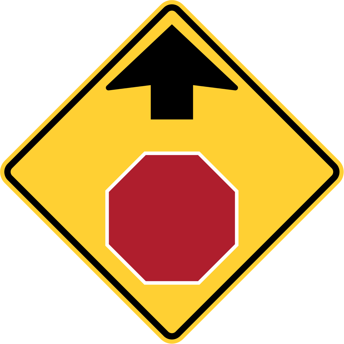 Stop Sign Ahead Sign (1200x1200), Png Download