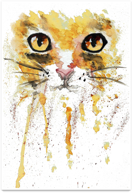 Poster Cat Watercolor De Nayara Oliveirana - Cat (800x800), Png Download