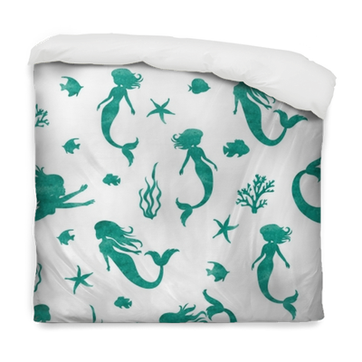 Seamless Watercolor Mermaid Pattern - Mermaid Pattern (400x400), Png Download
