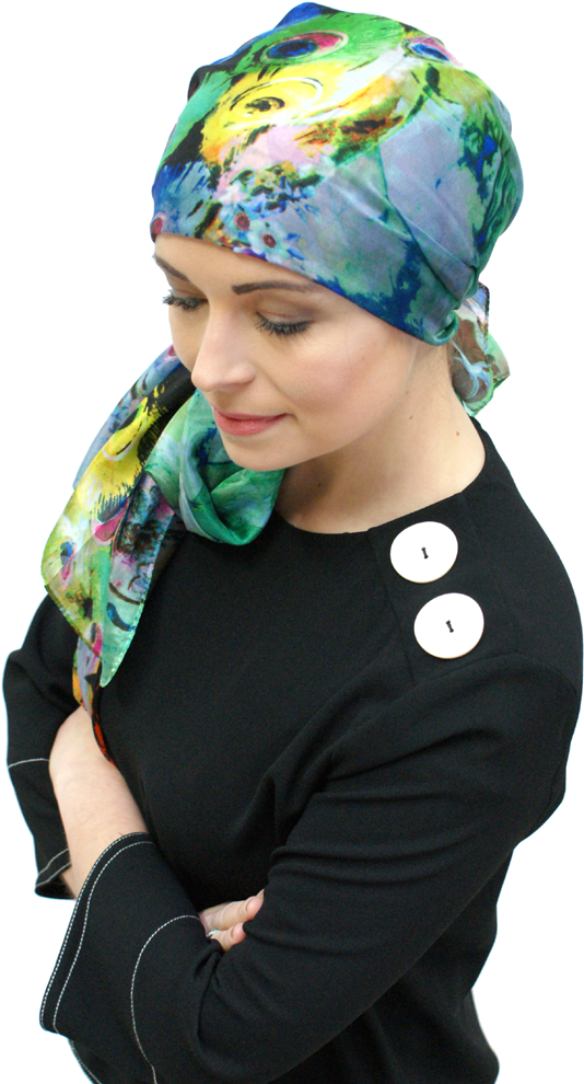 Silk Chemo Headscarves Uk - Girl (675x1000), Png Download