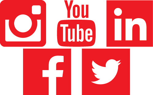 Social Media Icons Red Copy Copy - Red Social Media Icons Transparent (498x309), Png Download