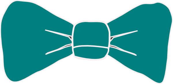 Teal Bow Tie Clip Art At Clker - Teal Bow Tie Clip Art (600x294), Png Download
