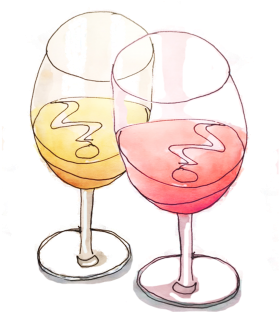 Two Wine Glasses - Champagne Stemware (500x417), Png Download