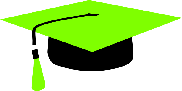 Vector Backgrounds Graduation - Green Mortarboard (600x302), Png Download