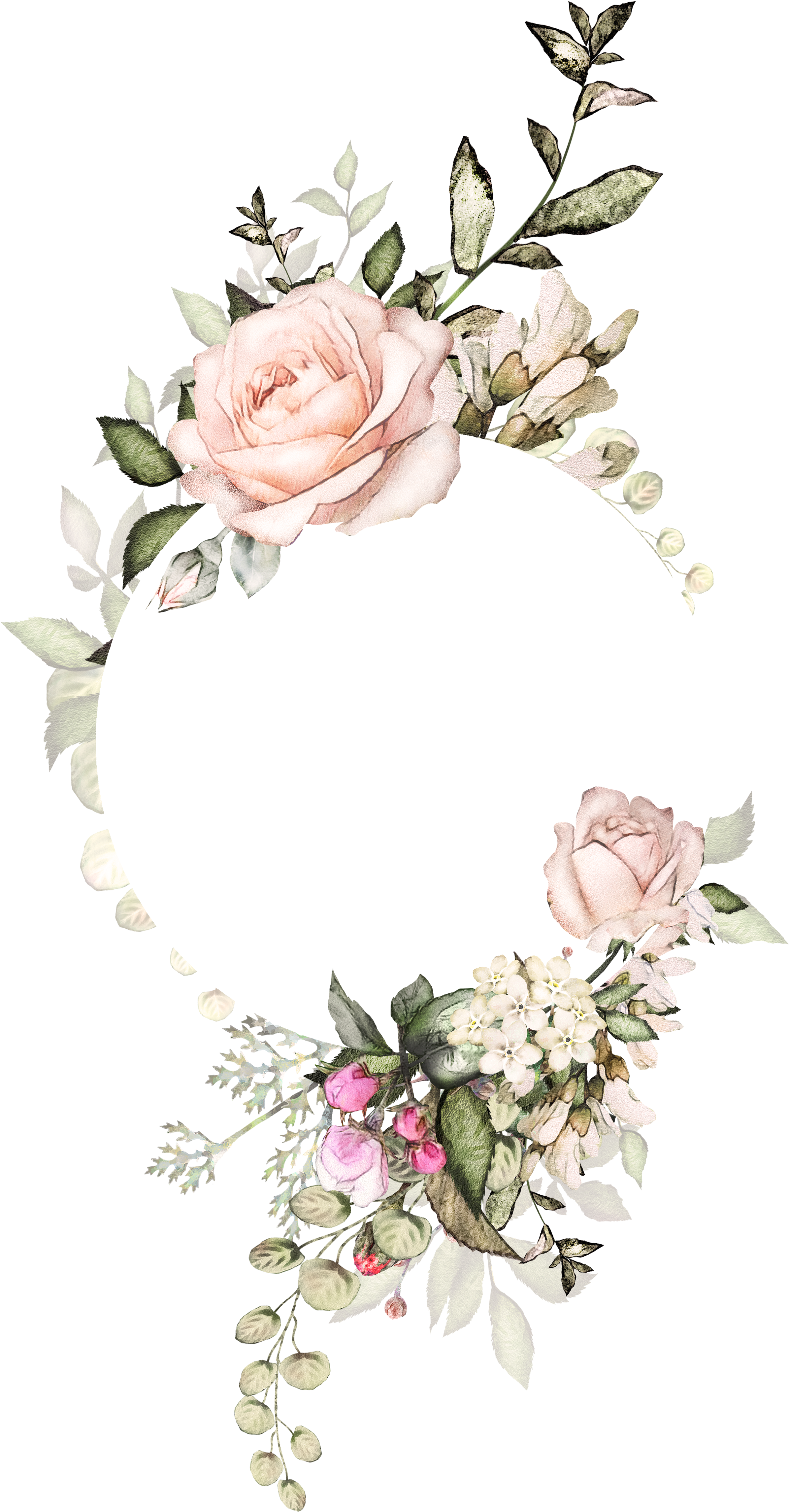 Put My Quote In There On My Side Flower Watercolor, - Frames Floral Convite Casamento (3000x4851), Png Download