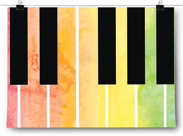 Piano Keys - Piano Keys - Watercolor Case - Ipad Mini (600x600), Png Download