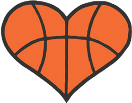 Graphic Royalty Free Decal Orange Black Per Sheet - Basketball Heart (450x450), Png Download