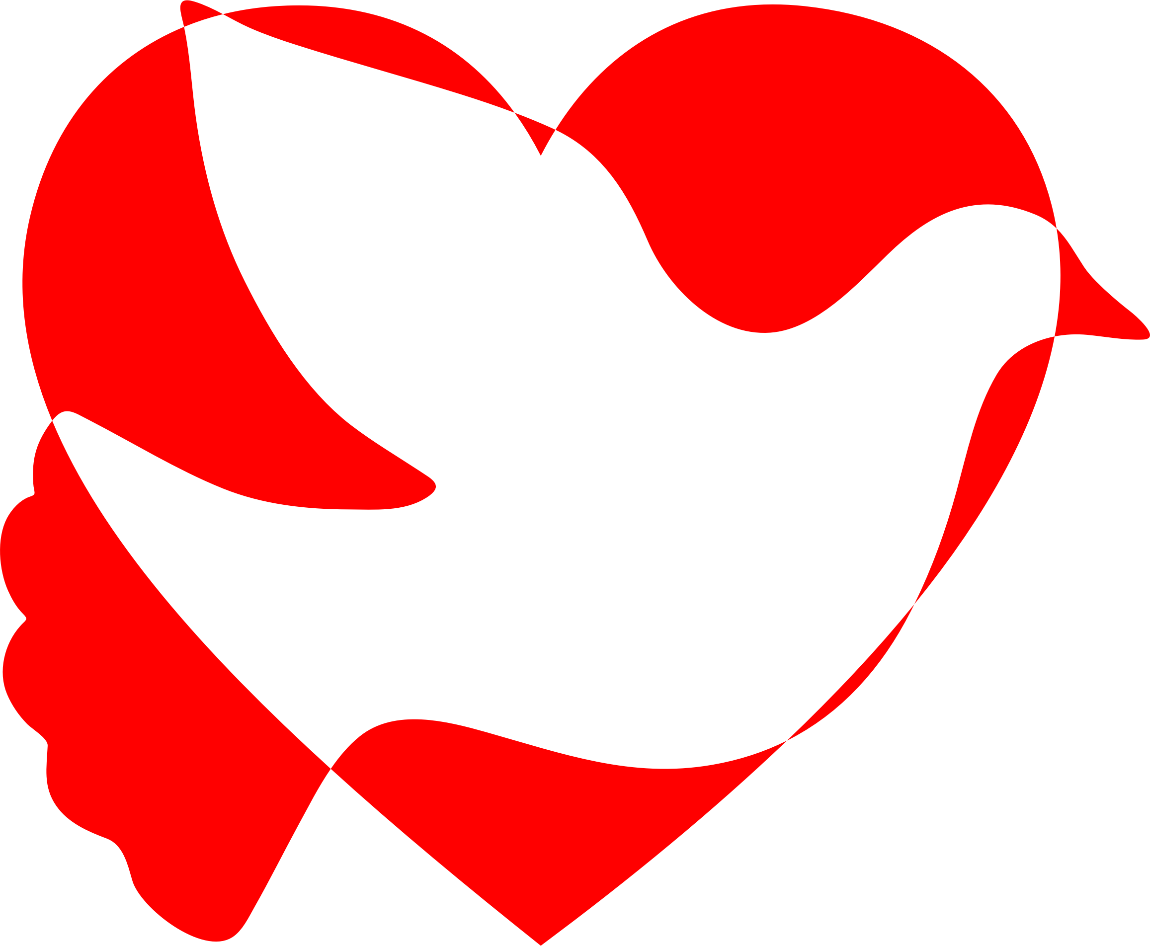 Peace Dove Heart Vector Library Library - Heart With Dove (2314x1904), Png Download