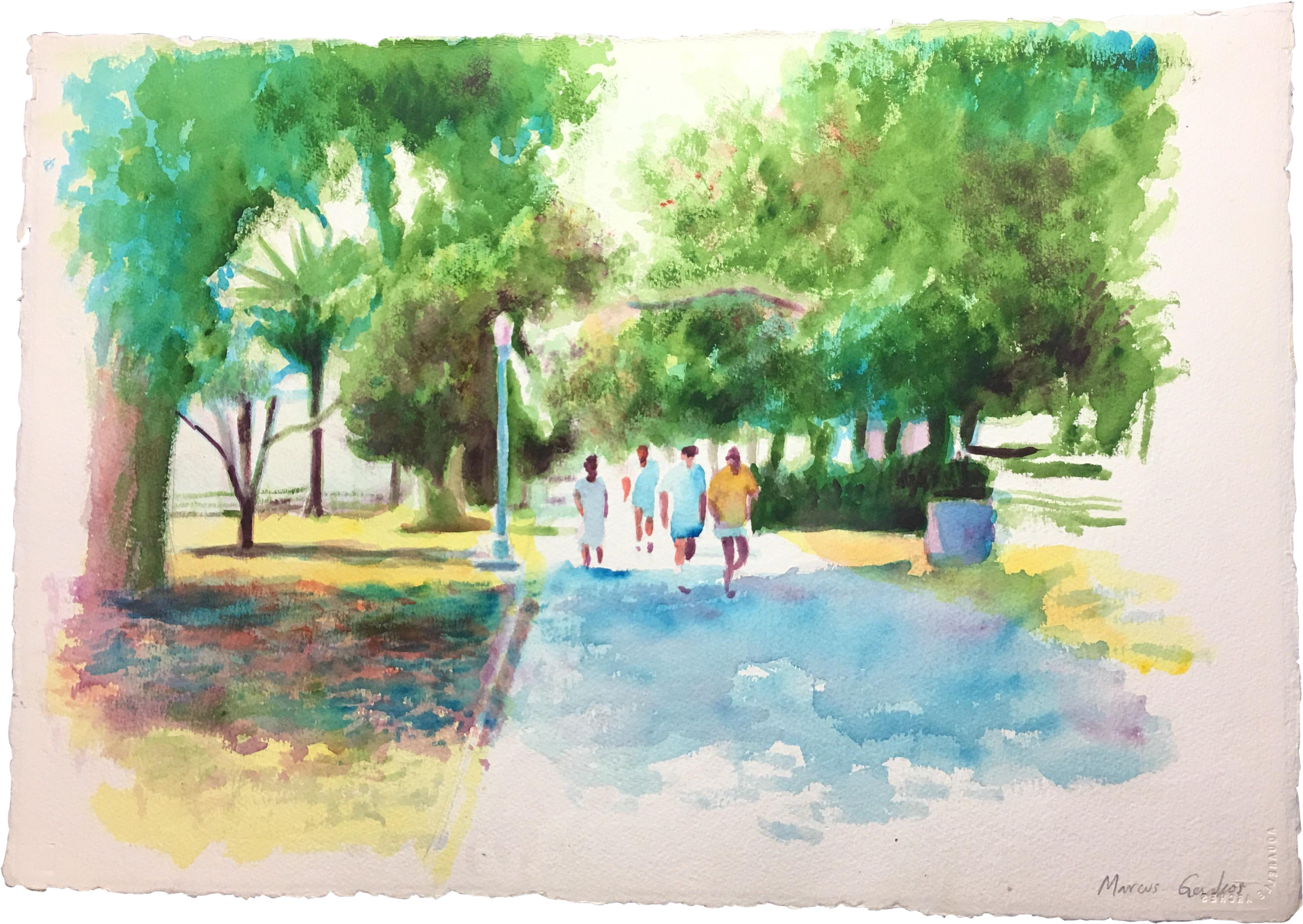 Picture Transparent Stock Unframed Watercolor Of Santa - Watercolor Painting (3373x2393), Png Download