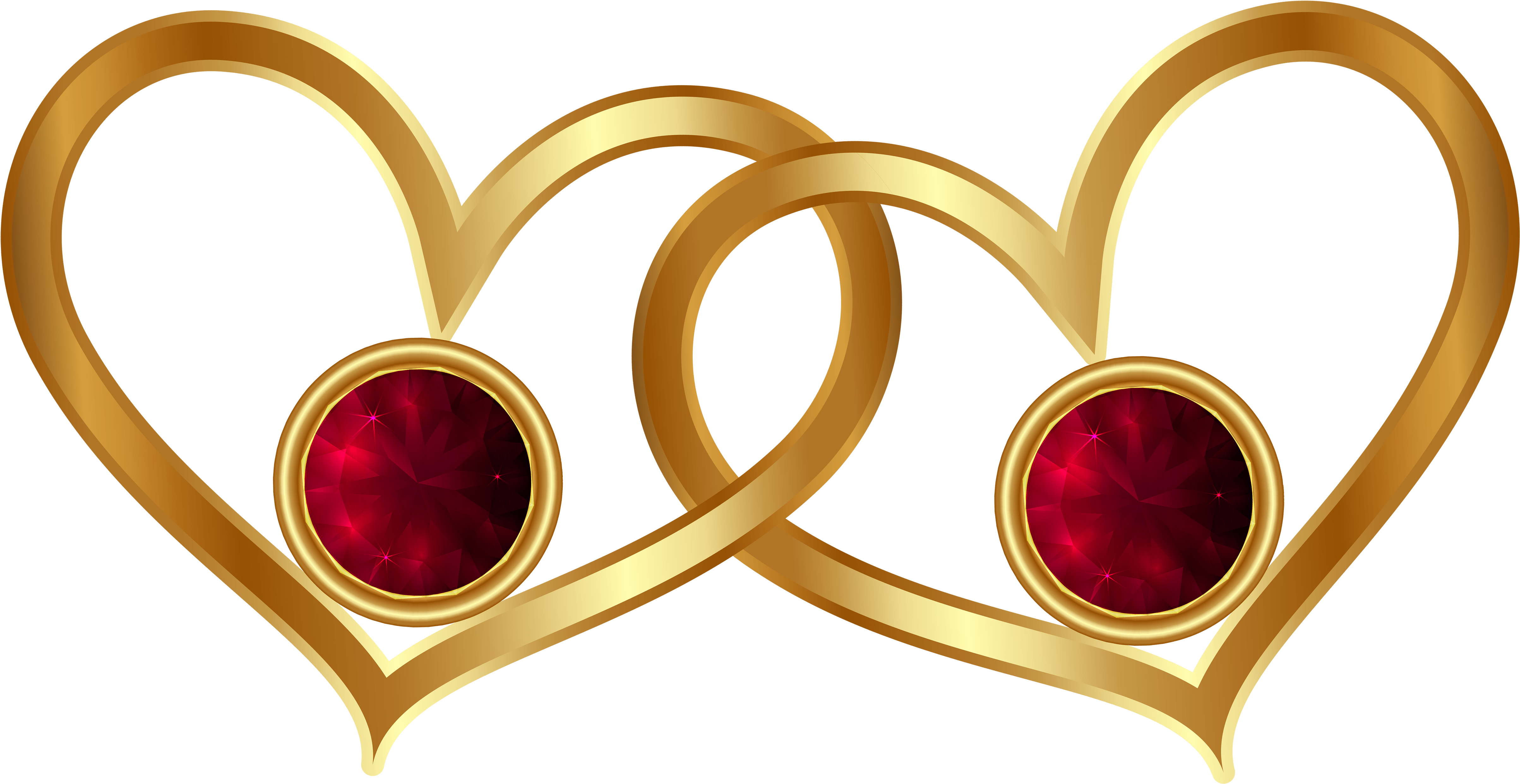 Golden Heart Png (5000x2689), Png Download