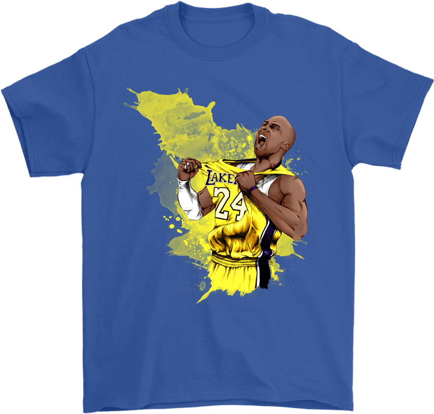 Gildan Mens T-shirt / Royal Blue / S Kobe Watercolor - Rick And Morty Naruto (1024x1024), Png Download