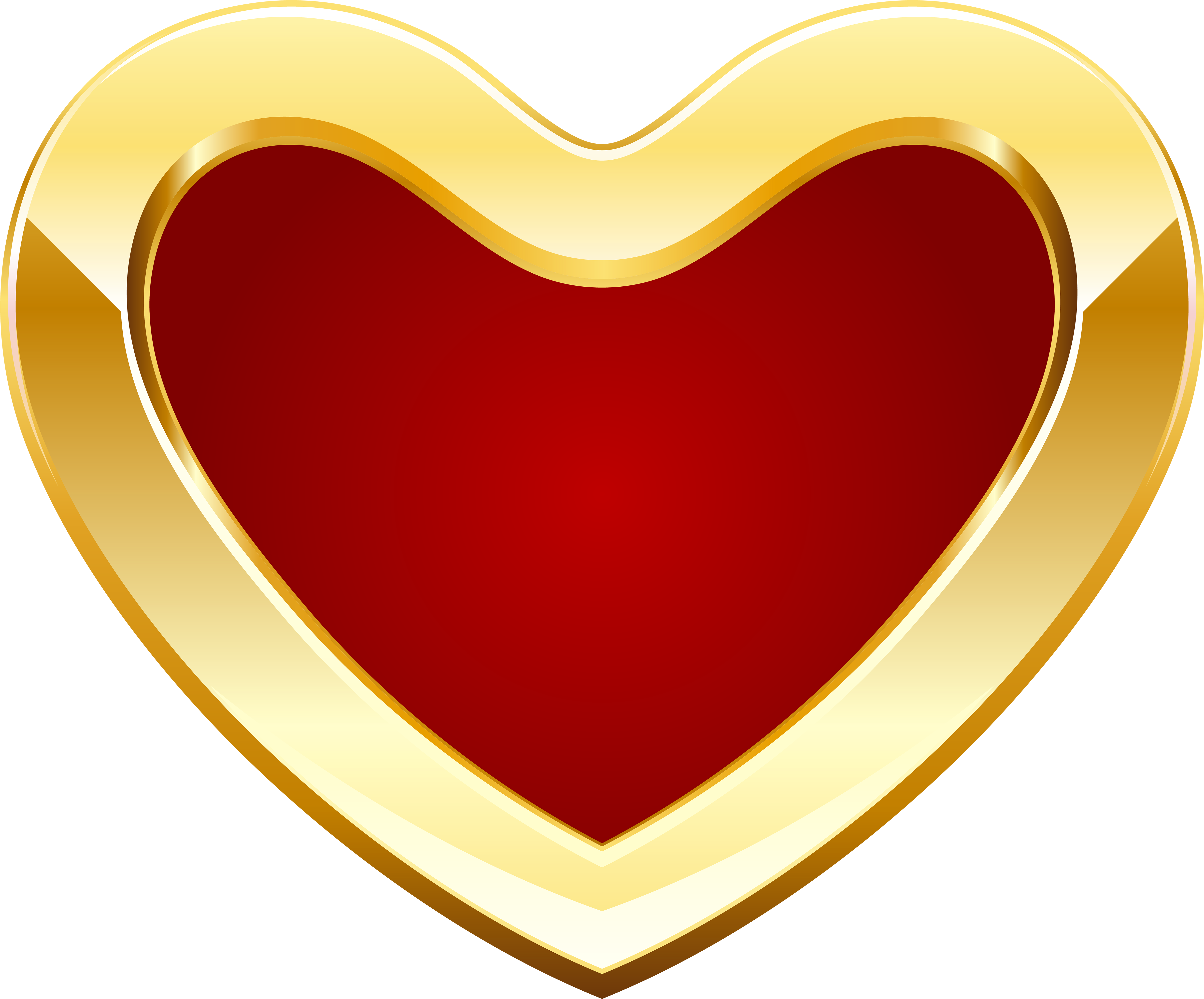 Red And Gold Heart Png Clipart - Clip Art (5000x4148), Png Download