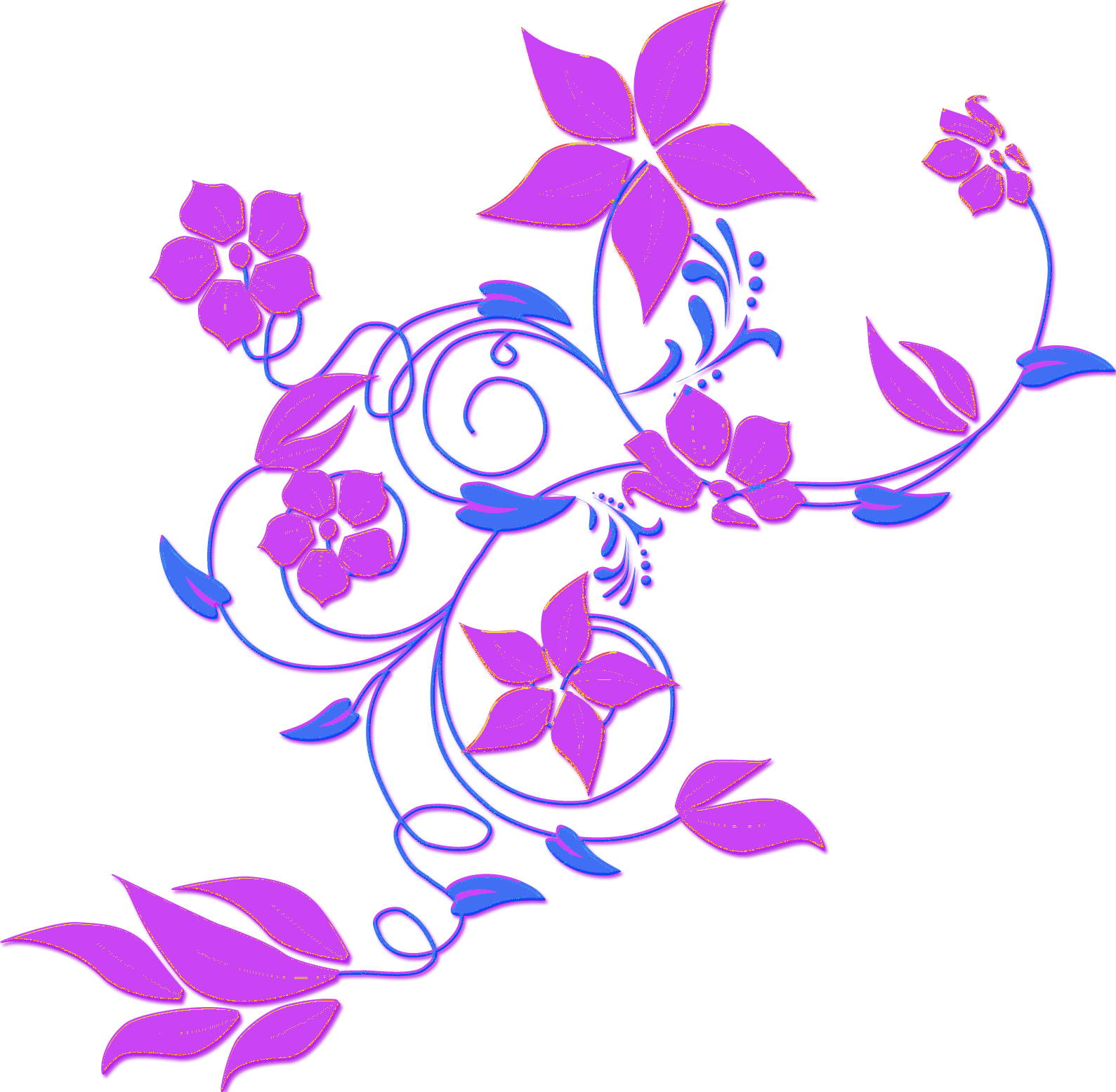Flowers Borders Clipart Transparent - Clipart Red Rose Flower Border Png (1589x1556), Png Download