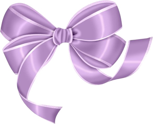 Pink Bow Ribbon Png Picture - Light Purple Bow Png (585x475), Png Download