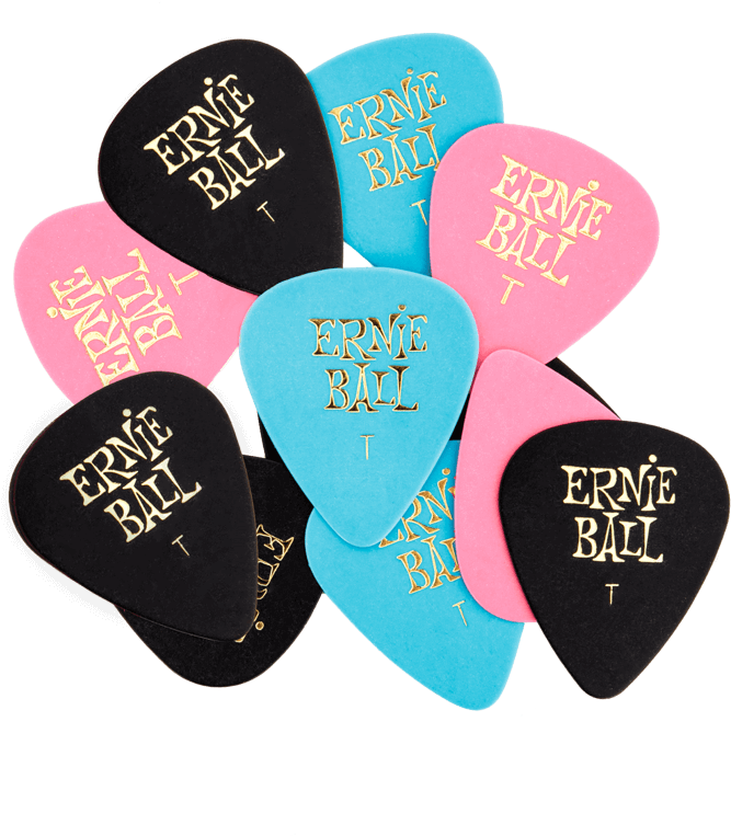 Thin Assorted Color Cellulose Picks, Bag Of 12 Front - Plumillas Ernie Ball (1000x1000), Png Download