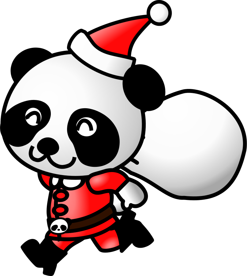 Cute Baby Turkey Clipart - Panda Santa (717x800), Png Download