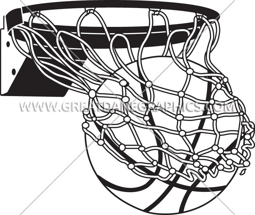 Pastels Drawing Basketball - Basketball In Net .png (825x696), Png Download