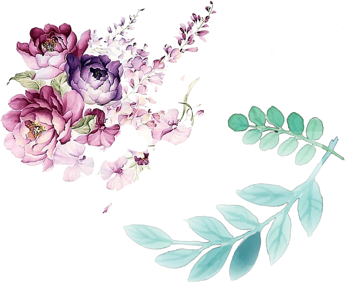 Floral Design Painting Leaves - Water Color Flower Design (1198x985), Png Download