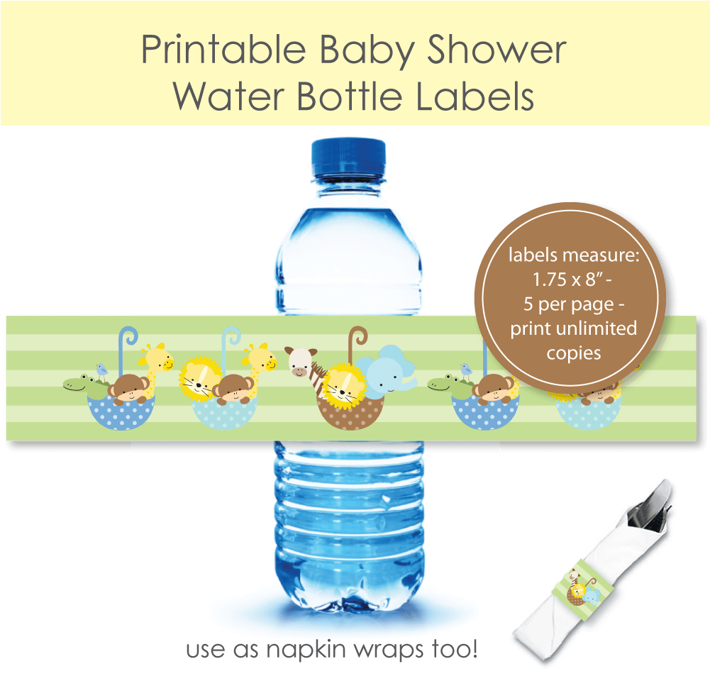 Blue & Green Noah's Ark Water Bottle Labels - Beauty And The Beast Water Bottle Labels (600x600), Png Download
