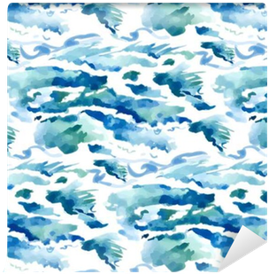 Watercolor Seamless Waves Background Wallpaper • Pixers® - Watercolor Wave Background (400x400), Png Download