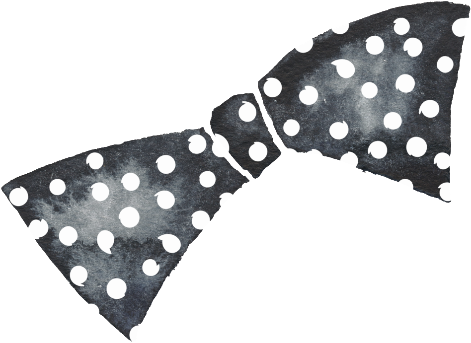 Polka Dot Bow Black And White Watercolor Fashion Transparent - Black And White (1024x1024), Png Download
