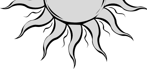 Tattoo Clipart Half Sun - Half Sun Clip Art (600x282), Png Download