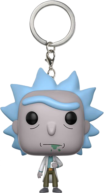 Funko Rick & Morty Pocket Pop! Animation Rick Keychain (560x560), Png Download