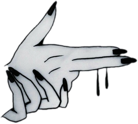 Interesting Art Tumblr Cute Gun Hands Png - Black And White Aesthetic (485x436), Png Download