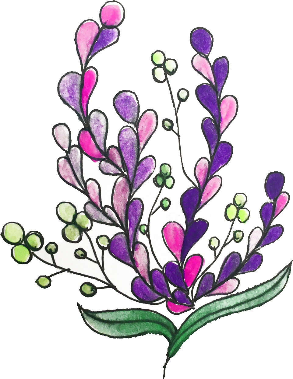 Lavender Watercolor Coffee Mug - Mug (1306x1548), Png Download