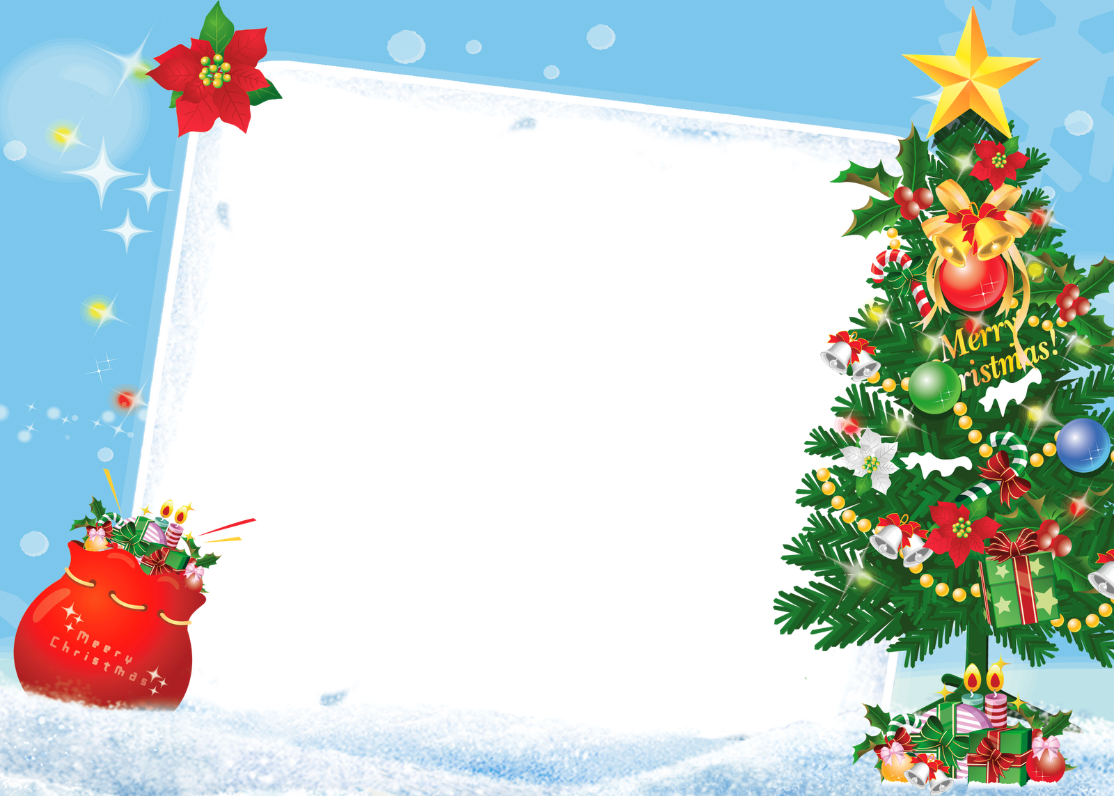 Christmas Photo Frames Psd (1600x1143), Png Download